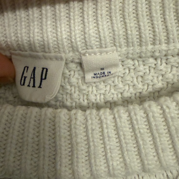Gap Cable Knit Sweater Women’s Small White 100% Cotton Classic Crew - Picture 4 of 7